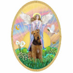 Angel Blessing an Airedale Photo Sculpture