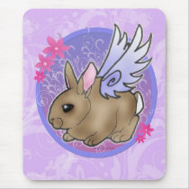 Angel Bunny Mousepad w/ Swirls mousepads