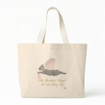 Angel Cat Dark Gray Pink Roses Guardian Angel Kitt bags