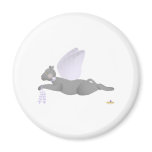Angel Cat Dark Gray Purple Roses Refrigerator Magnets