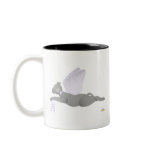 Angel Cat Dark Gray Purple Roses Mugs