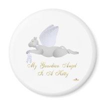 Angel Cat Light Gray Blue Roses Guardian Angel Kit magnets