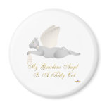 Angel Cat Light Gray Orange Roses Guardian Angel K Refrigerator Magnets