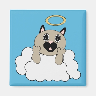 Angel Cat on Cloud Magnet