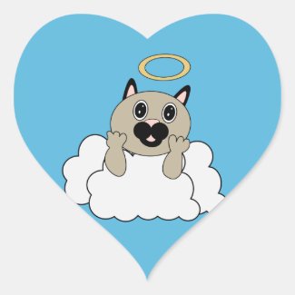 Angel Cat on Cloud Sticker