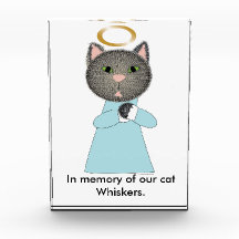Angel Cat Pet Memorial Acrylic Award