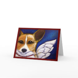 ANGEL CORGI DOG HOLIDAYS Card card