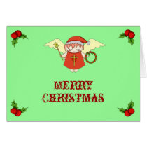 Angel-costomizeable Christmas Card by HappyHappyParadise Angel-costomizeable Christmas Card