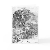 Angel covering a standing skeleton cards