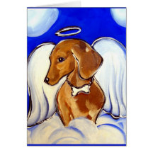 Angel Dachshund Greeting Card