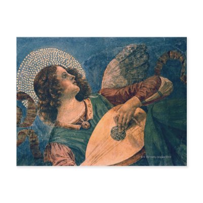 Angel depicted as a musician by Melozzo da Forli Post Card by prophoto