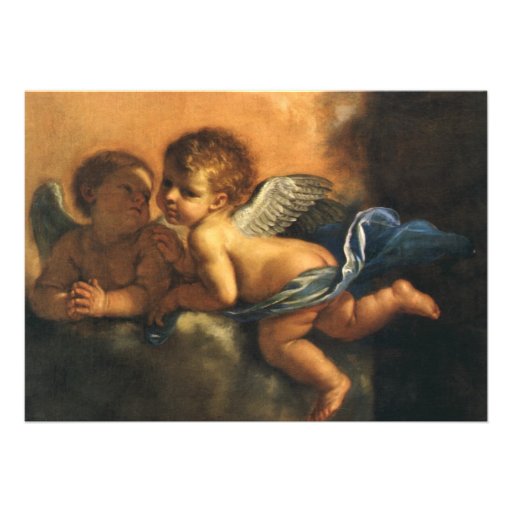 Angel detail, Patron Saints of Modena by Guercino Personalized Invitation