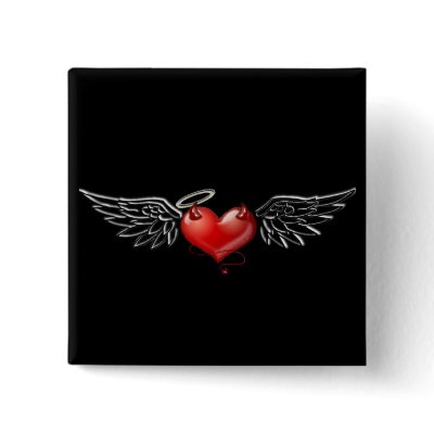 Angel devil background pinback buttons by amy3600