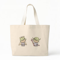 angel-devil!  Customizable! Canvas Bags