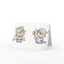 angel-devil!  Customizable! Greeting Card