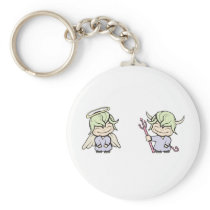 angel-devil!  Customizable! Key Chain