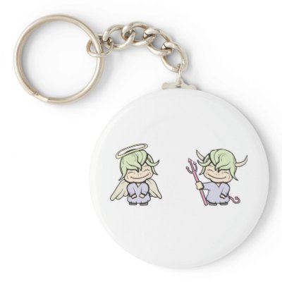 angel-devil!  Customizable! Key Chain