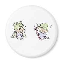 angel-devil!  Customizable! Refrigerator Magnet