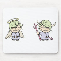 angel-devil!  Customizable! Mousepad