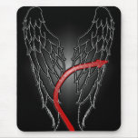 Angel&Devil- White Outline/Devil Red Tail Mousemats