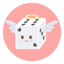 Angel Dice with Hearts stickers by sugaroverkill Angel Dice with Hearts stickers