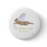 Angel Dog Brown Blue Roses Guardian Angel Dog Pin