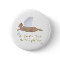 Angel Dog Brown Blue Roses Guardian Angel Puppy Do buttons