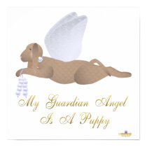 Angel Dog Brown Blue Roses Guardian Angel Puppy posters