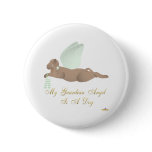 Angel Dog Brown Green Roses Guardian Angel Dog Pinback Buttons