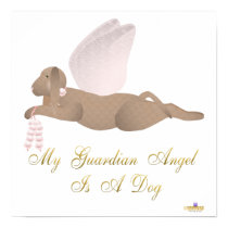 Angel Dog Brown Pink Roses Guardian Angel Dog posters