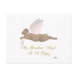 Angel Dog Brown Pink Roses Guardian Angel Puppy Post Cards