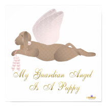 Angel Dog Brown Pink Roses Guardian Angel Puppy posters
