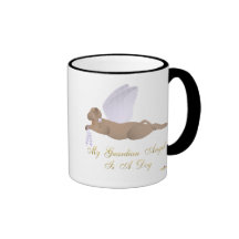 Angel Dog Brown Purple Roses Guardian Angel Dog Coffee Mug