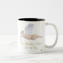 Angel Dog Tan Blue Roses Guardian Angel Dog Mug
