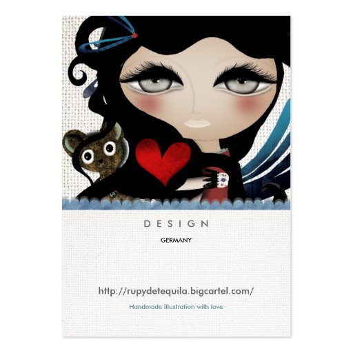 Angel doll sweet fairytale woman Business Cards (front side)