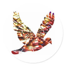 Angel Dove - Sparkling Red Cosmic Energy stickers by doonagiri Angel Dove - Sparkling Red Cosmic Energy stickers