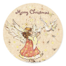 Angel & Doves Sticker Gift Tag