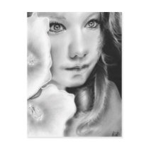 Angel Eyes Girl Flower Postcard