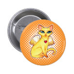 Angel Fairy Kitty Cat fantasy art - CUSTOM COLORS Pinback Buttons