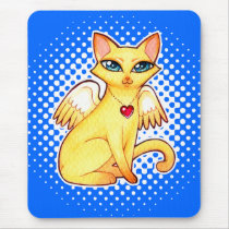 Angel Fairy Kitty Cat fantasy art CUSTOM COLORS Mousepads