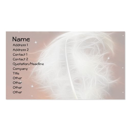 Angel Feather 2 Business Card (front side)