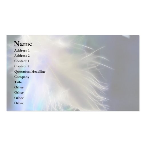 Angel Feather Business Card (front side)