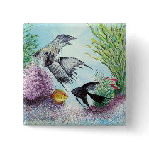 Angel Fish Button by artbyjolyn Angel Fish Button