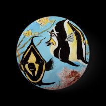 "Angel Fish & Friends" Round Button buttons