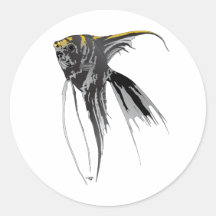 Angel Fish Round Sticker