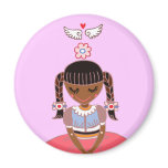 Angel Girl (Afro) Refrigerator Magnet