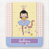 Angel Girl (Brunette) Custom Name Mousepad mousepads