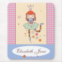 Angel Girl (Red) Custom Name Mousepad mousepads