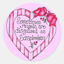 Angel Heart Scrapbooker Tshirts and Gifts Stickers