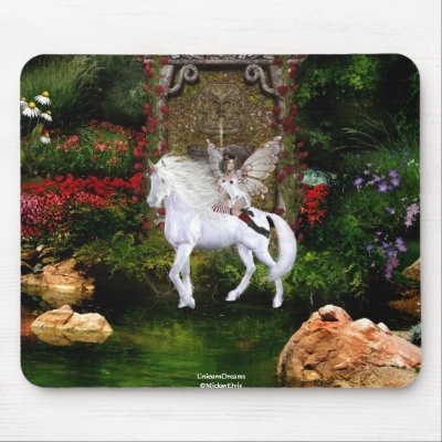 Angel Heart Unicorn White Beauty 7 Mouse Pads by UnicornDreams